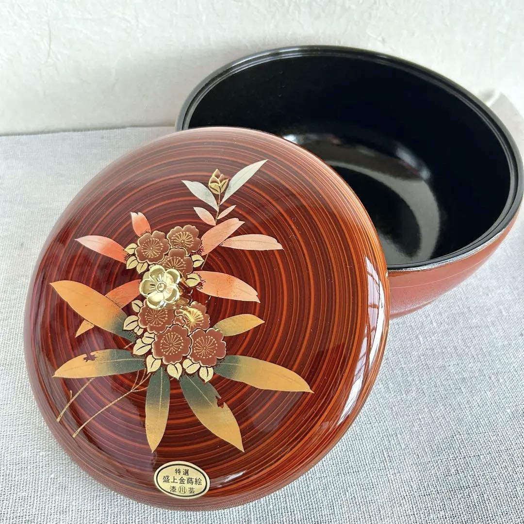 GW値下げ　3点セット　漆器　菓子器　盆付き　金蒔絵　未使用品