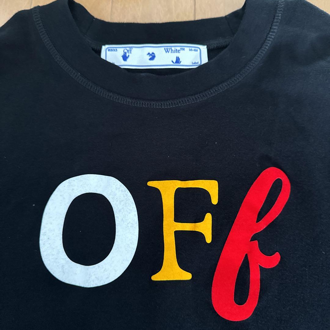 オフホワイト クロップド丈 Tシャツ