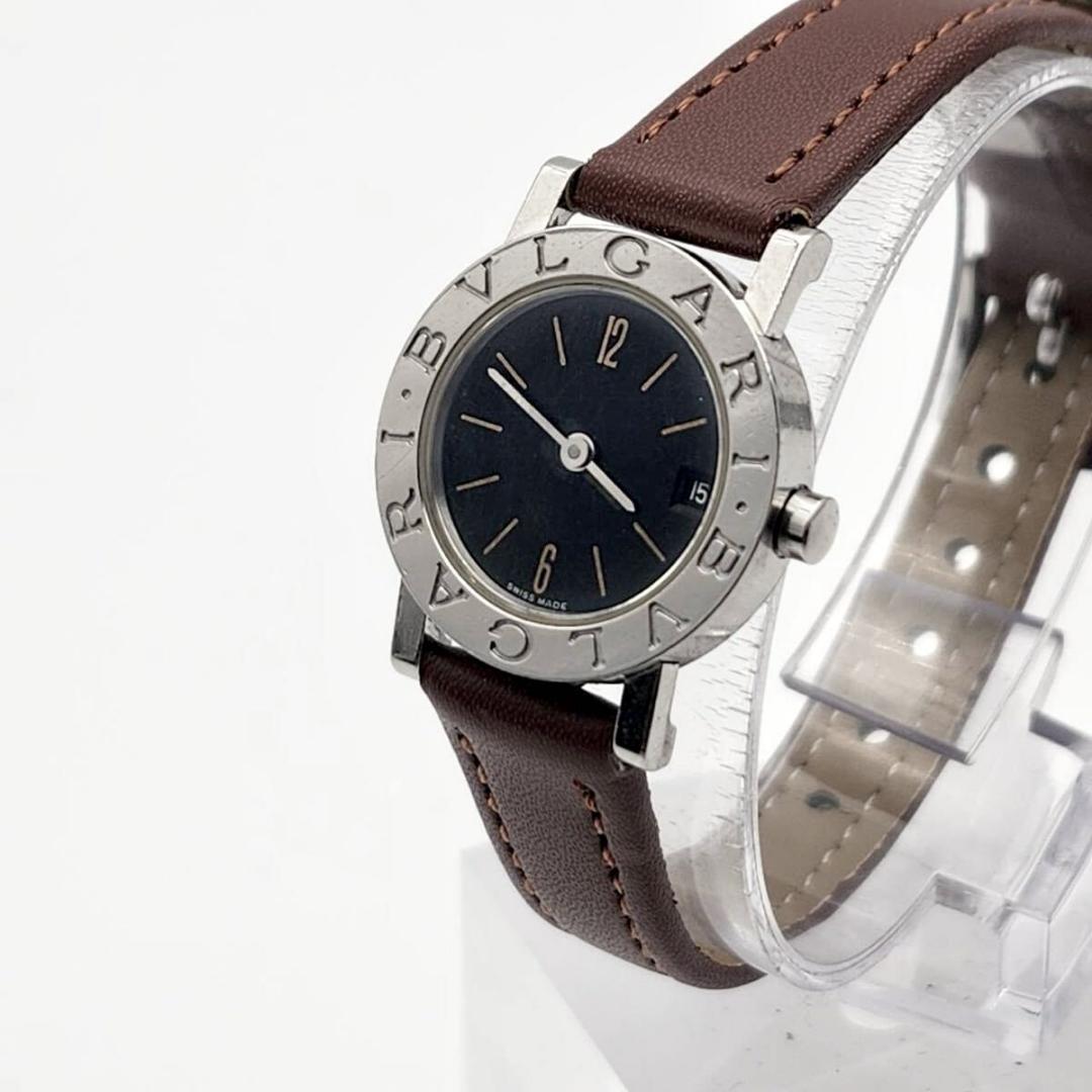 新品ベルト　BVLGARI 腕時計 ブラック文字盤　BB23SLD シルバー