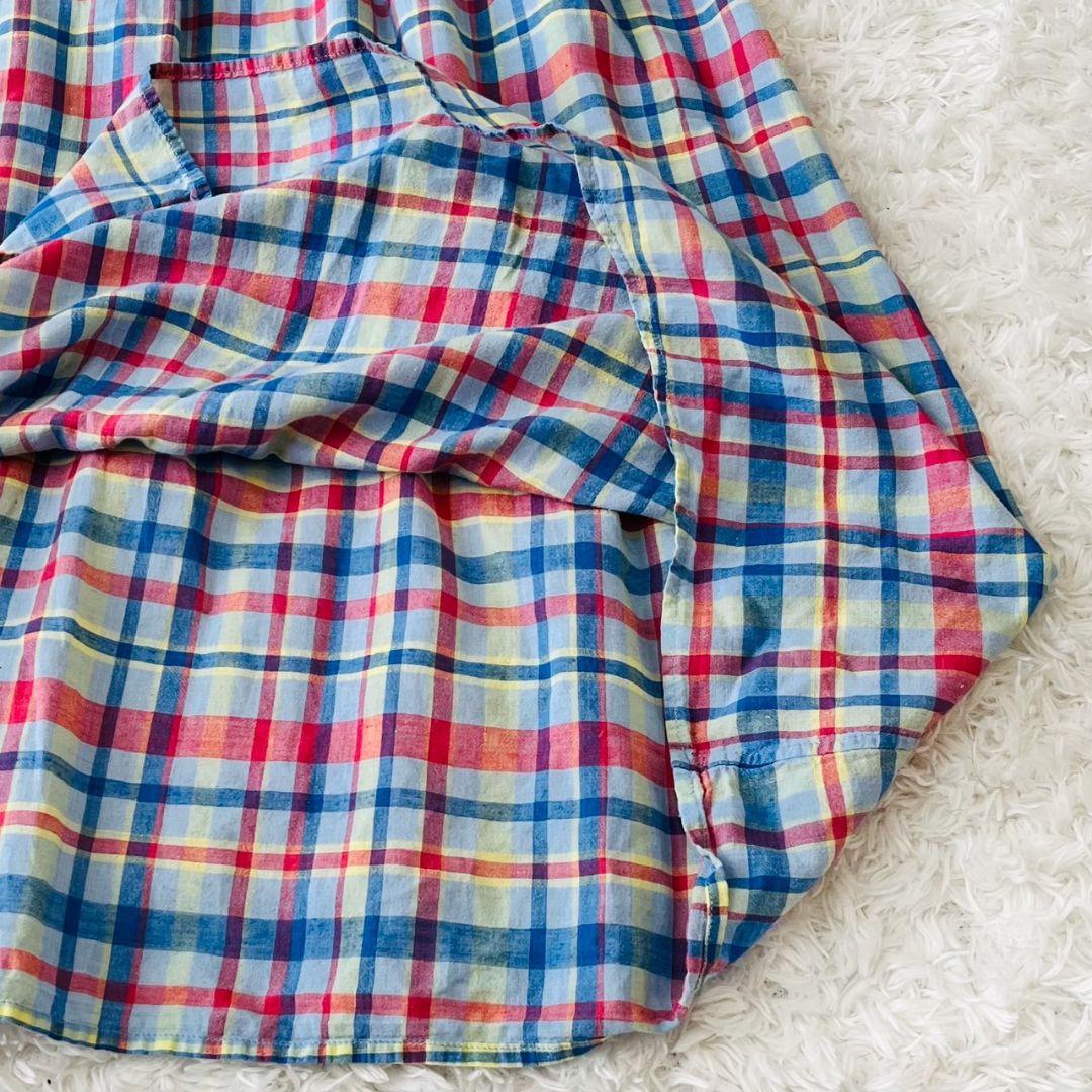 ヨーガンレール シャツワンピース 羽織り 2way チェック インド綿 L レディース