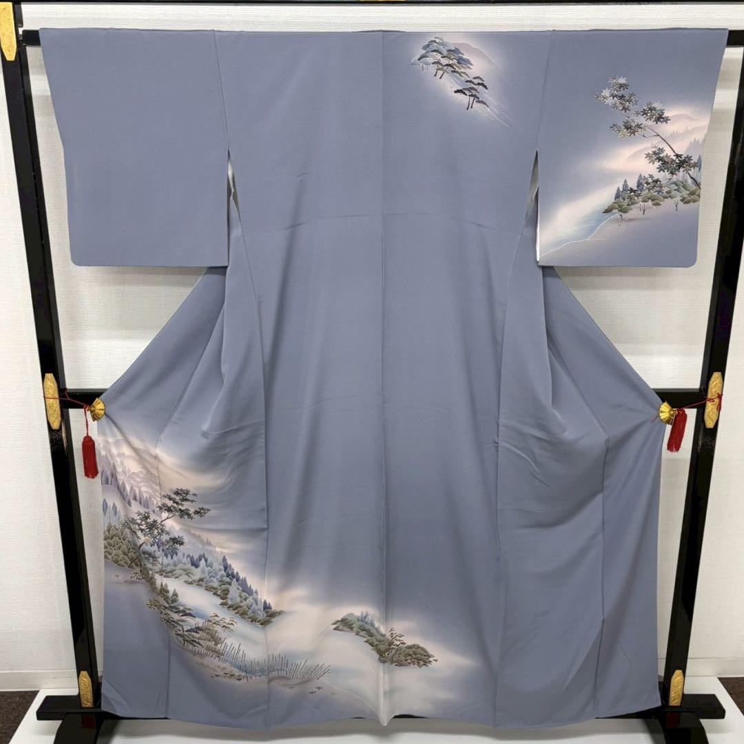 楽天市場】[ 洗える 着物 ] 江戸小紋 単衣 鮫小紋 灰白色 M L