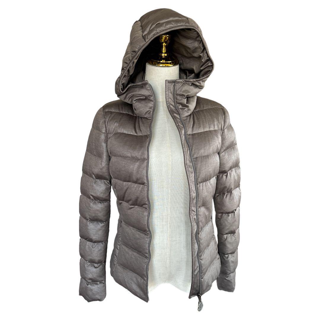 MONCLER フード付きダウンジャケット グレー