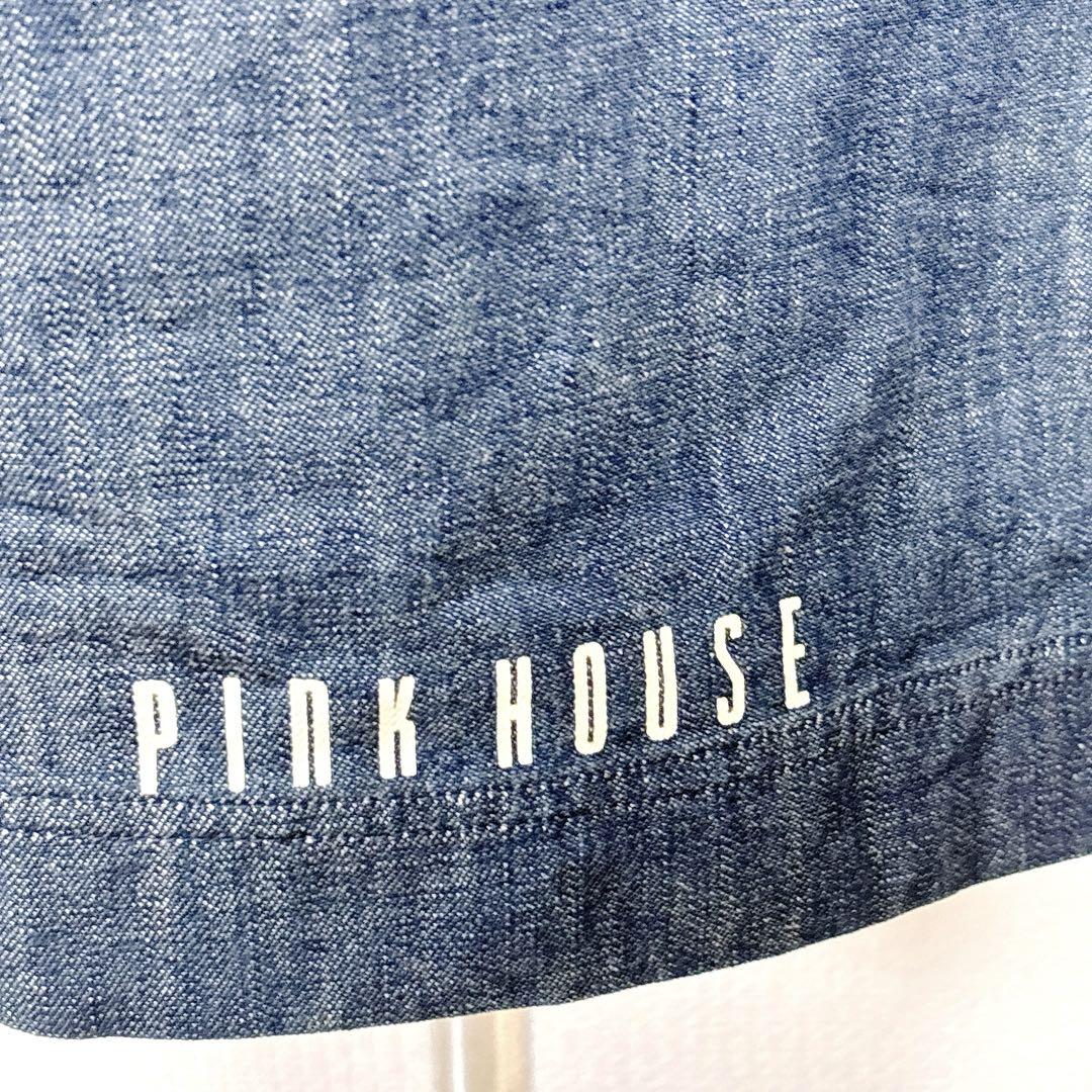 【PINKHOUSE】ボタンデニムロングスカート　パッチワーク　レディースM相当