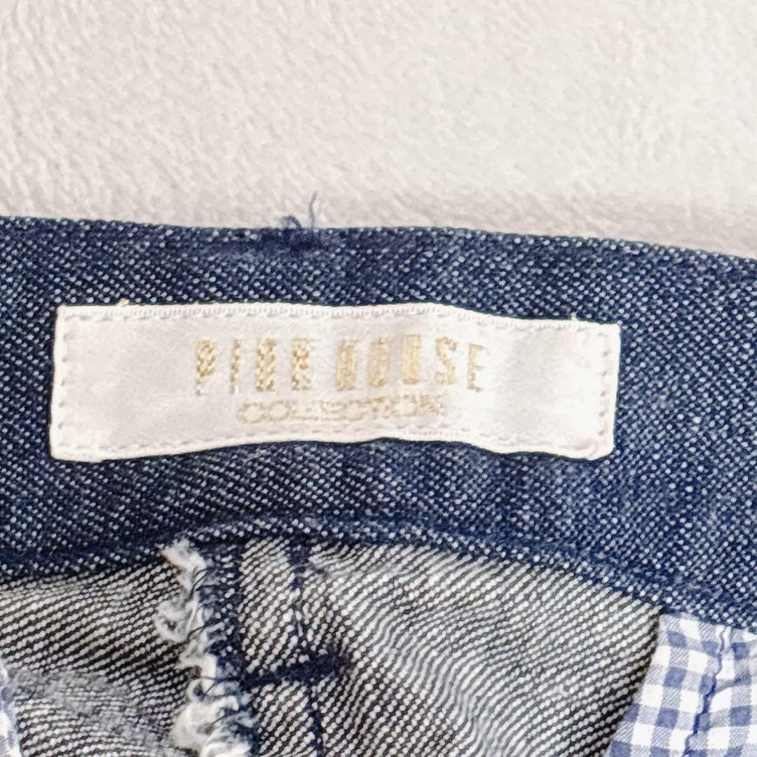 【PINKHOUSE】ボタンデニムロングスカート　パッチワーク　レディースM相当