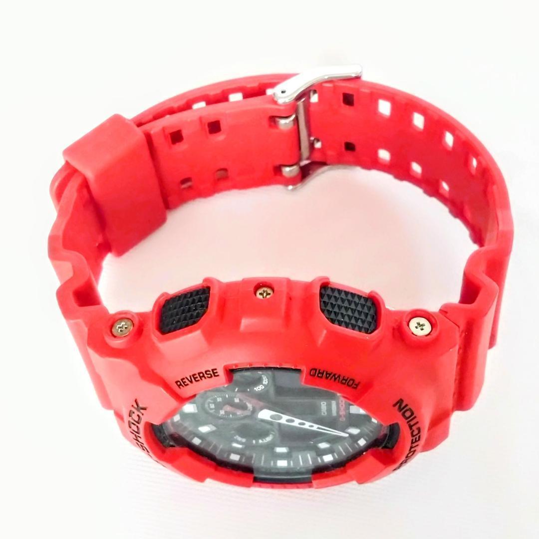 良品 CASIOカシオ メンズ腕時計レッドG-SHOCK 存在感 スポーティー