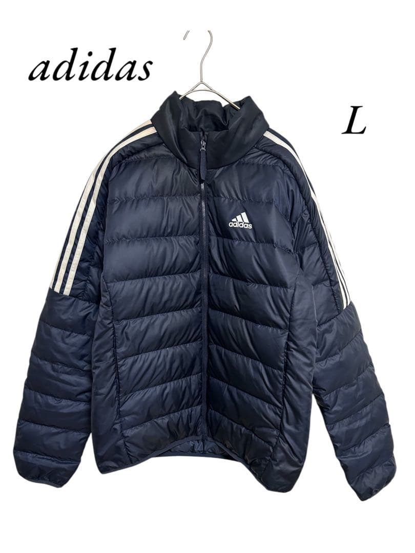 adidas ダウンジャケット トップス　羽織　ネイビー　L