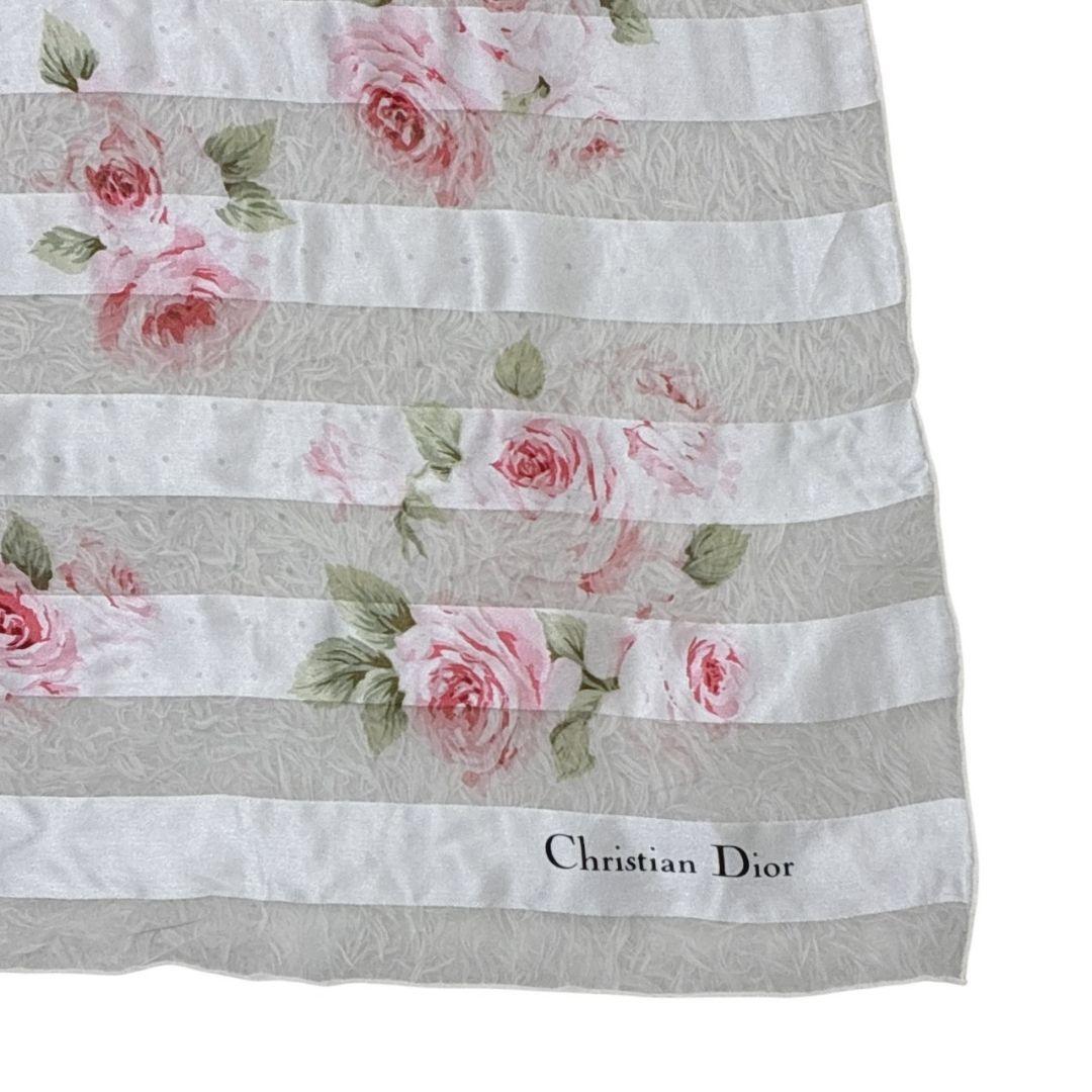 美品】Christian Dior 薔薇 花柄 大判スカーフ ストール 肩掛け