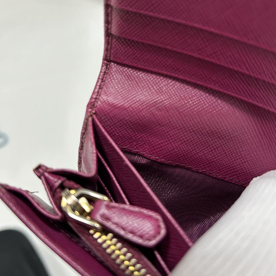 PRADA プラダ　パープル 長財布　レザー　折り財布