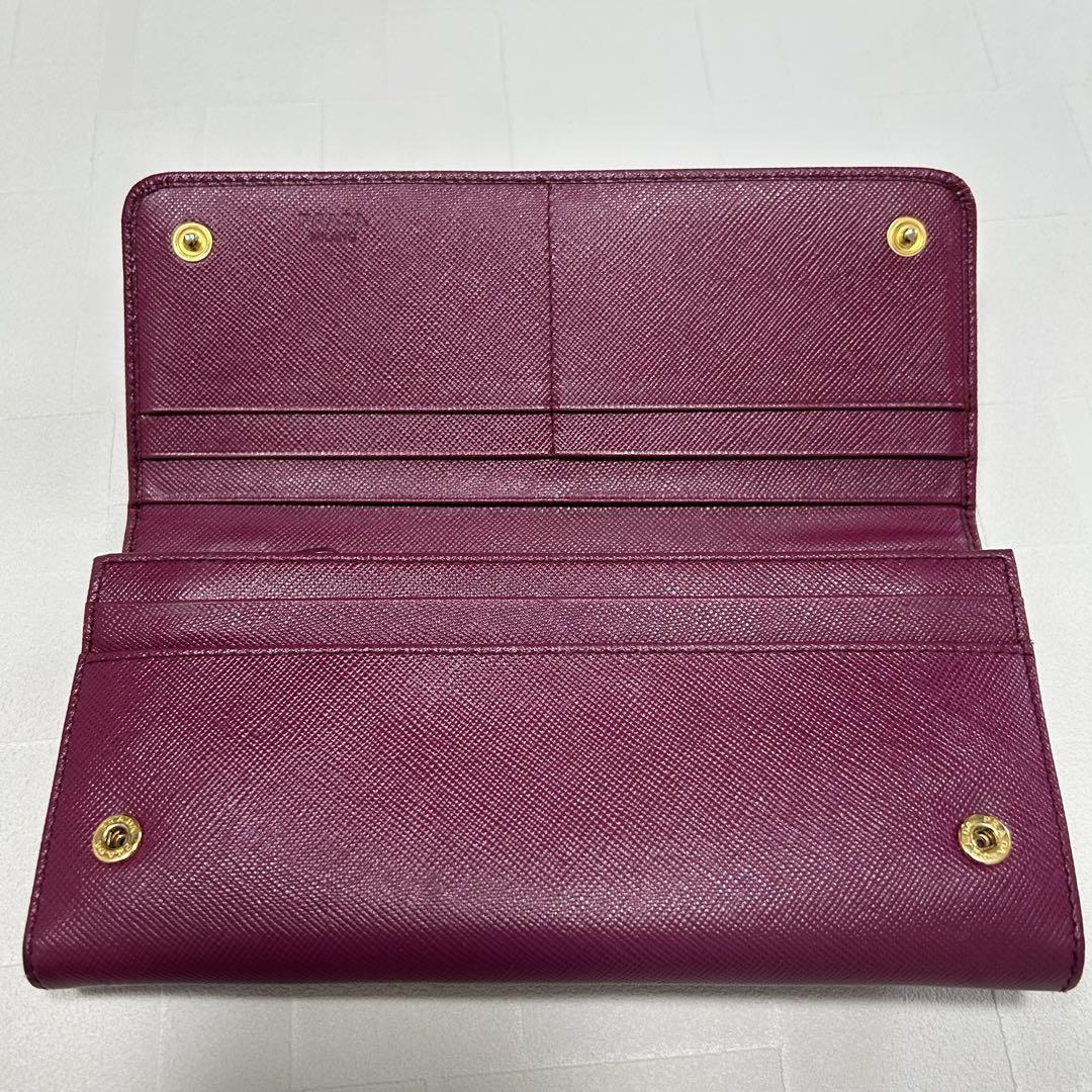 PRADA プラダ　パープル 長財布　レザー　折り財布