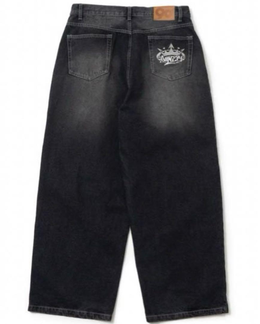 人気品★美品★ 9090 ロゴプリント デニム ジーンズ 未使用 9090 King Logo Wide Tuck Denim S - メルカリ