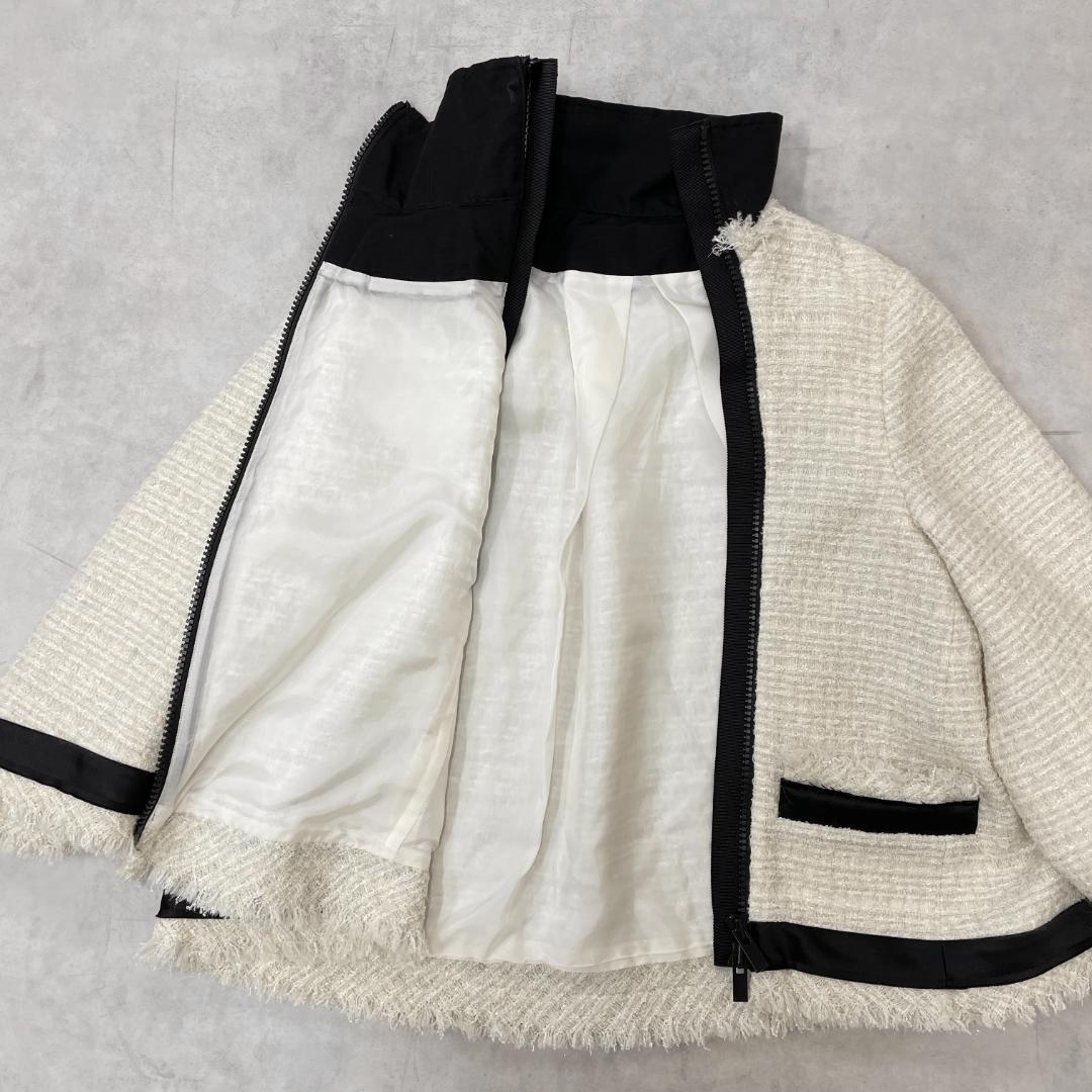 sacai 2022SS ツイードショートコート ジャケット ジップ