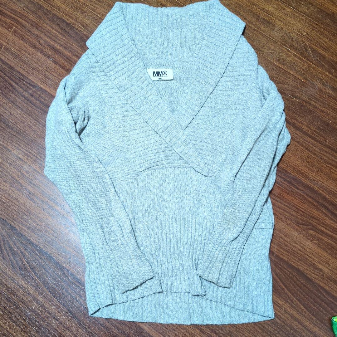 MM6 グレー Vネック セーター