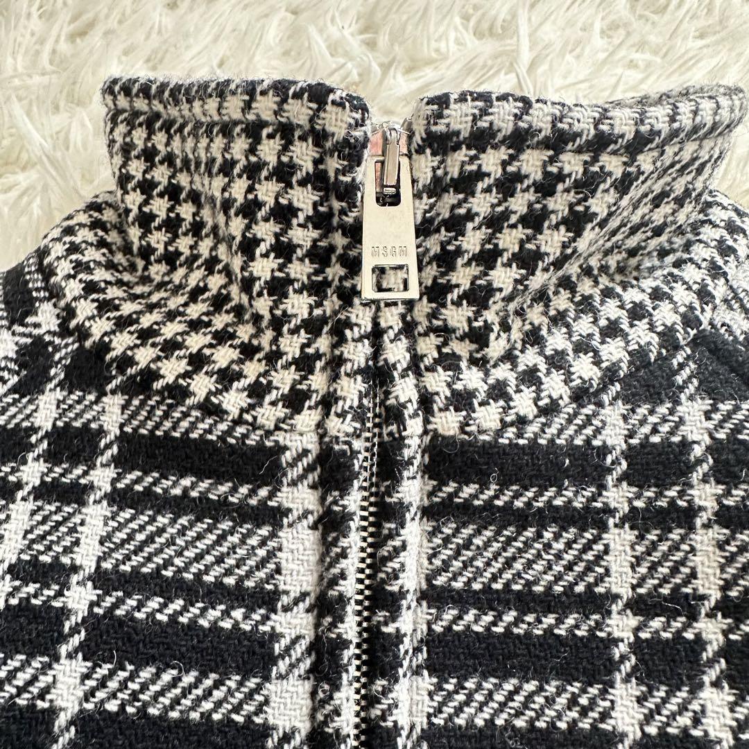 MSGM ウールジャケット チェック柄 ジップアップブルゾン