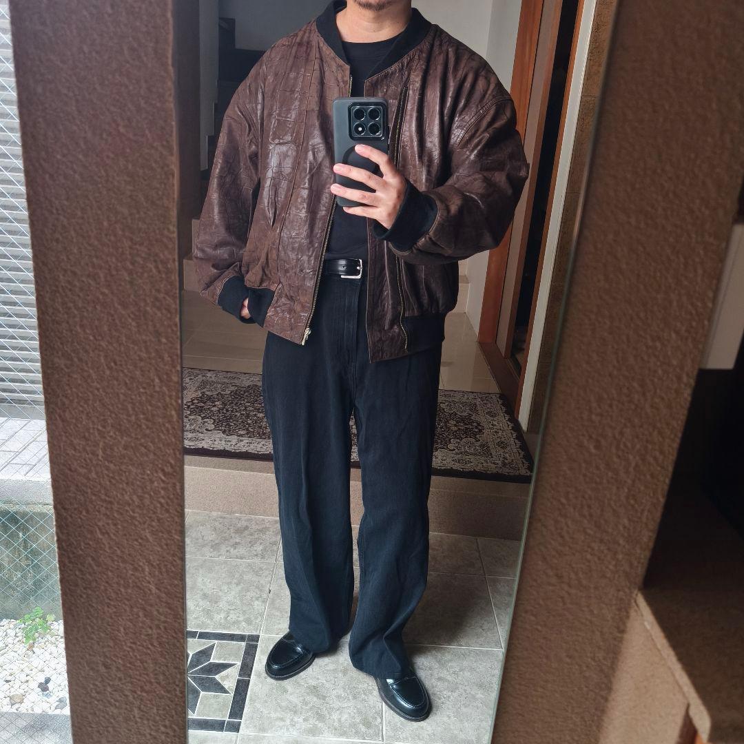 イタリア製　ENZO SCAPATI　MA-1 レザージャケット　　YD1