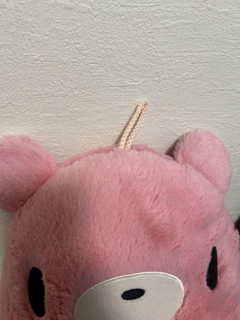 グルーミー クマ　ぬいぐるみ 抱き枕 2点セット　ピンク　黒大きめチャックスGP