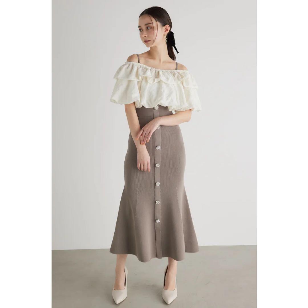 rienda 2wayバルーンニットワンピース　ブラウン