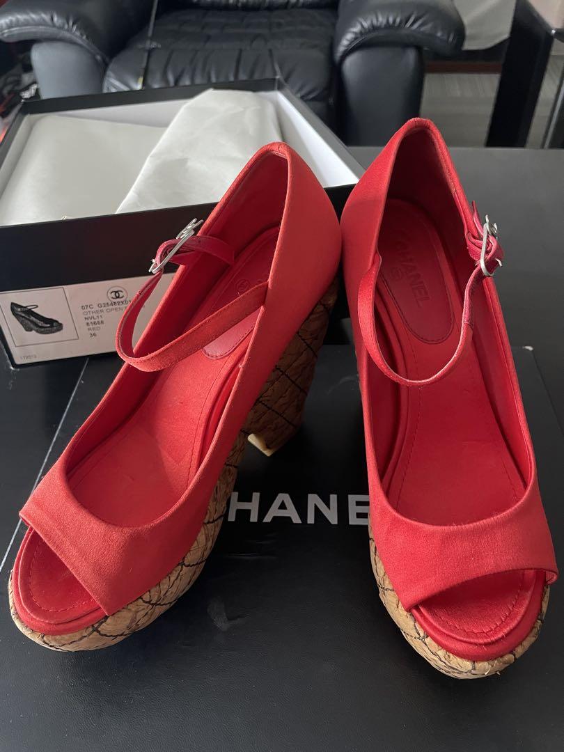 CHANEL オープントゥ ウェッジソール
