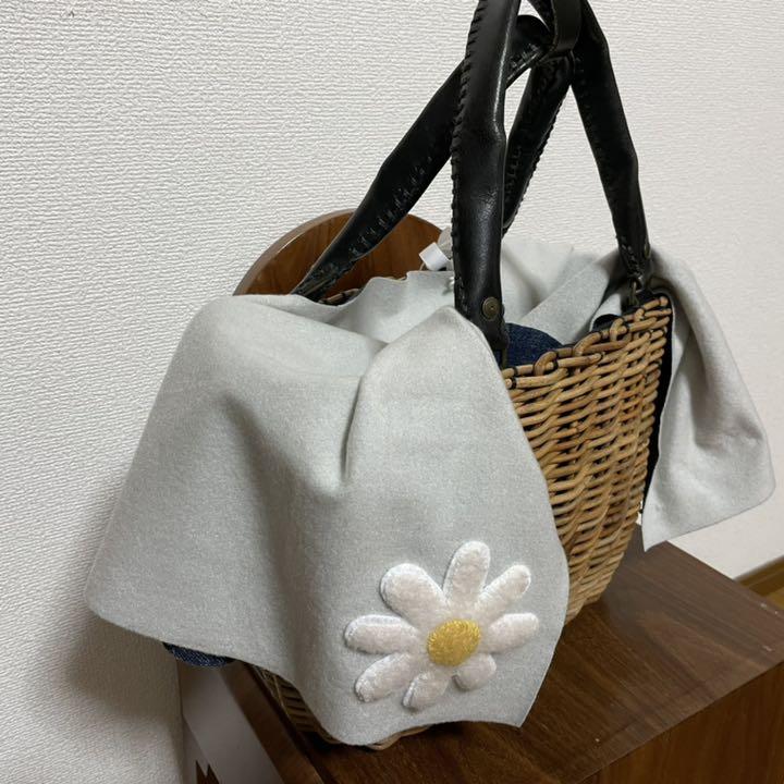 確認用＊かごバッグカバー＊デニムリバーシブル＊2ハンドル