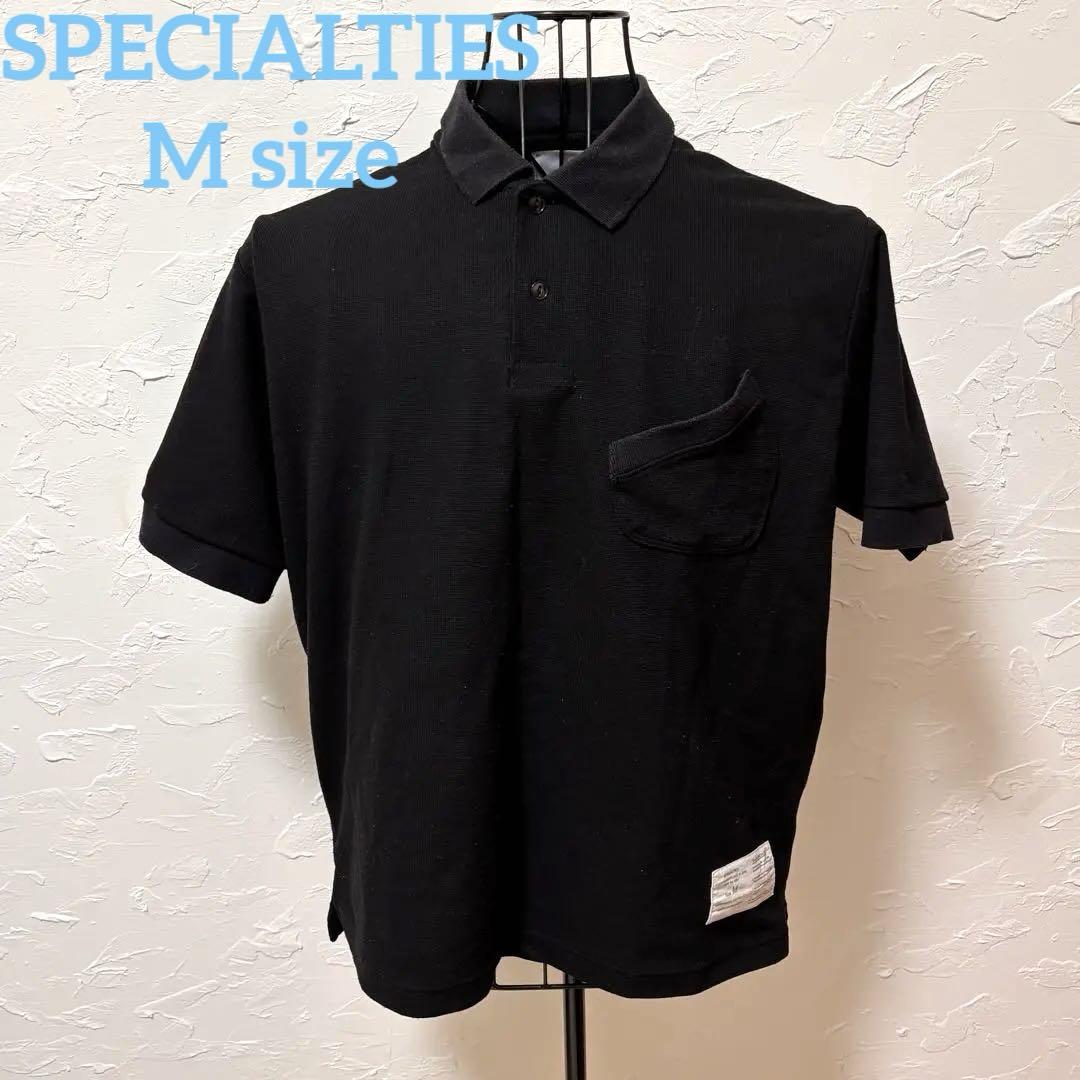 s .specialties JUST WE NEED 黒ポロシャツ　Mサイズトップス