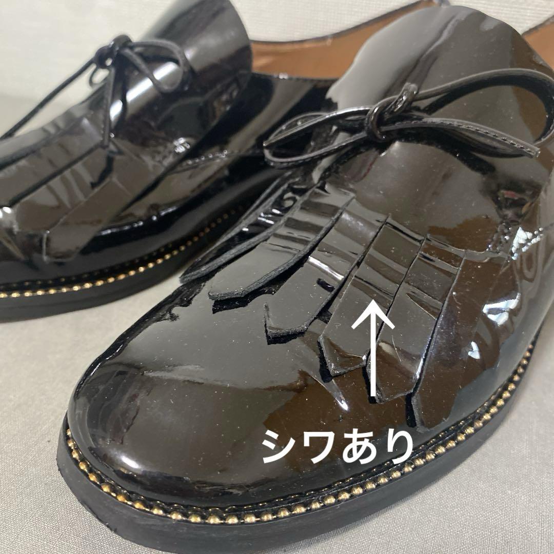 INTER-CHAUSSURES エナメル レースリボンエナメルキルトシューズ 靴