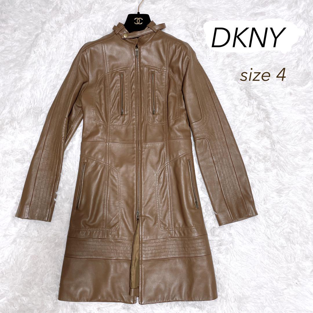 おまけ付】 美品 ダナキャラン DKNY リアルレザー コート サイズ4 ...