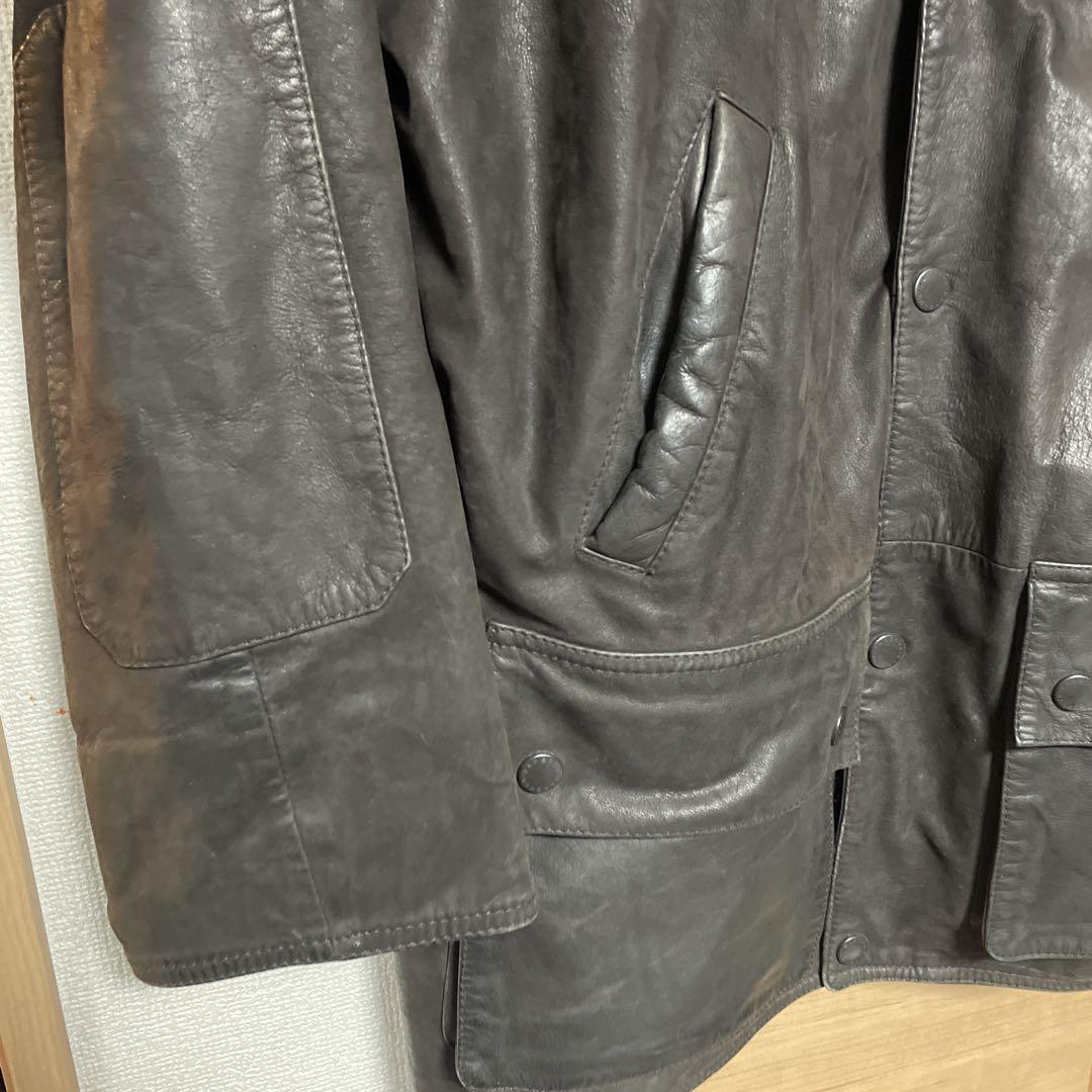 激レア本革モデル【barbour】ブッシュマン レザーハンティングジャケット