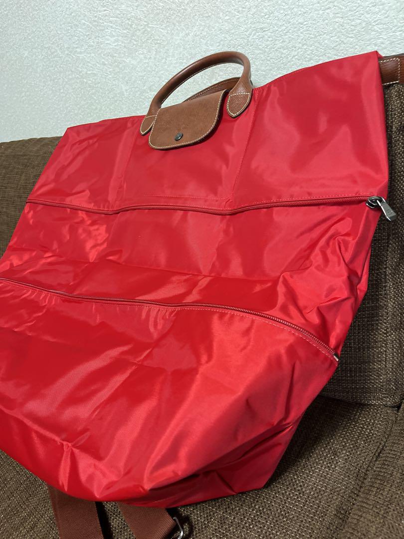 LONGCHAMP ロンシャン プリアージュ　大容量　拡張ボストン　赤　レッド