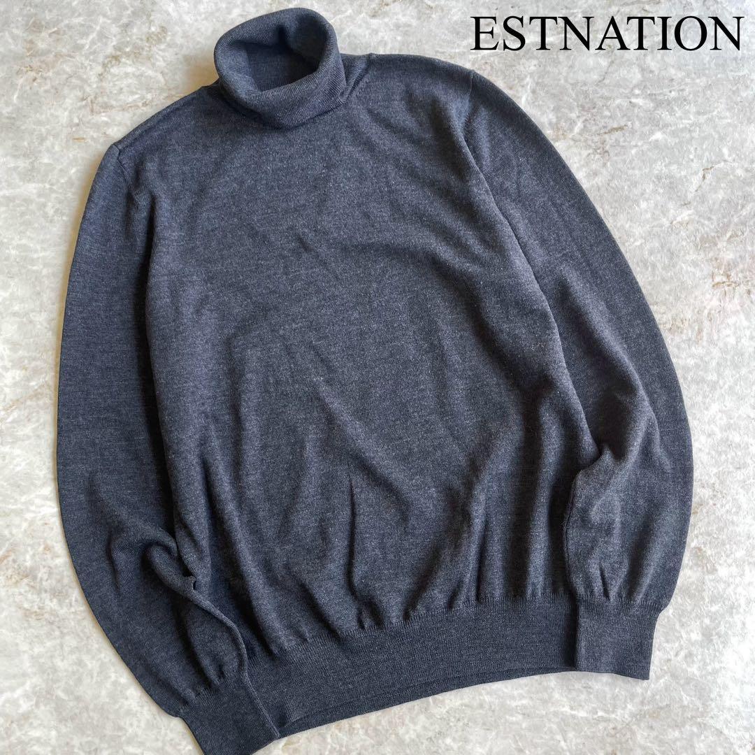 ESTNATION ウール100% 長袖　タートルネック ニット セーター L