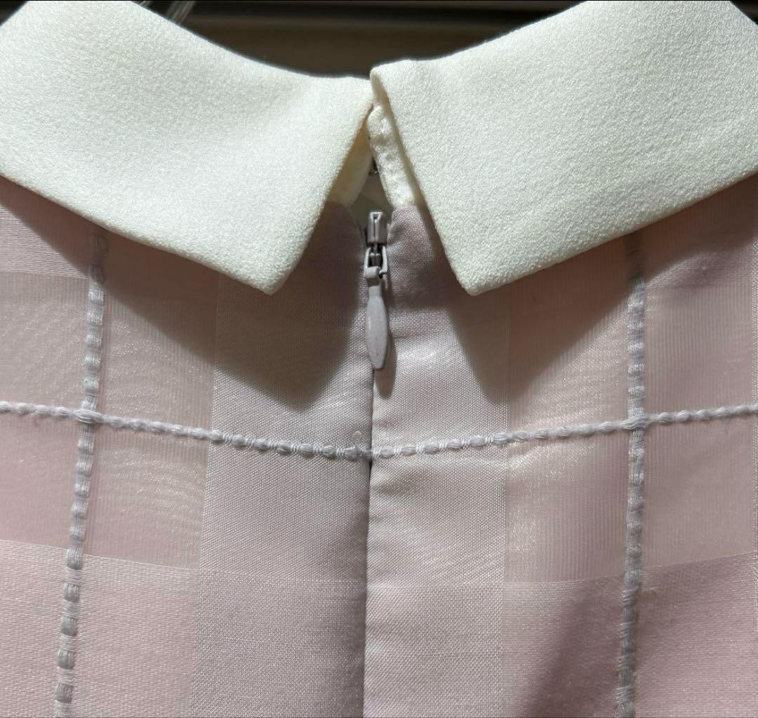 【入手困難】美品メゾピアノジュニア　ブロックチェックワンピースドレスピンク160