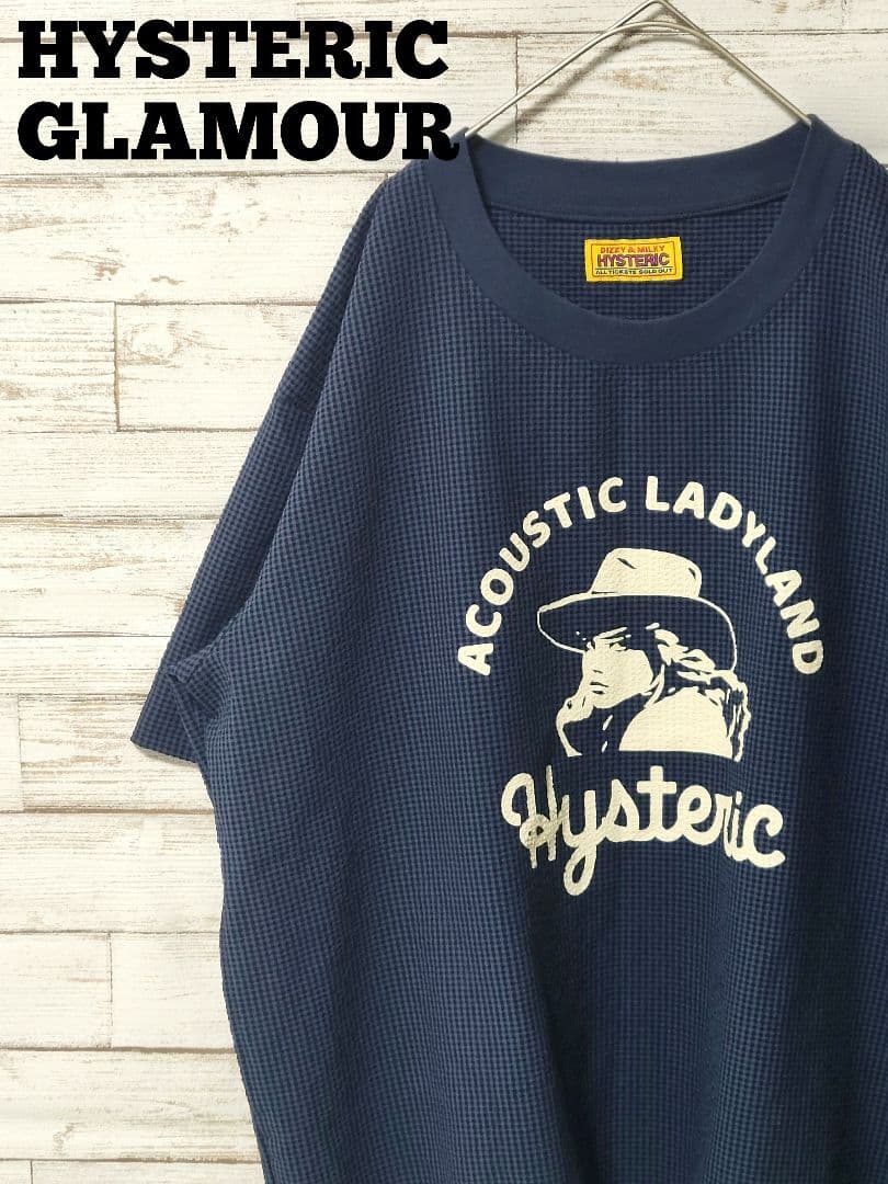 【美品】HYSTERIC GLAMOUR 半袖Tシャツ カウボーイ ネイビー