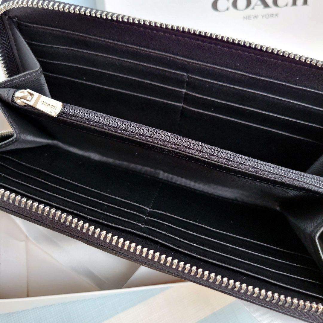 【新品未使用】COACH コーチ 長財布 シグネチャー 定番 人気 レザー 兼用