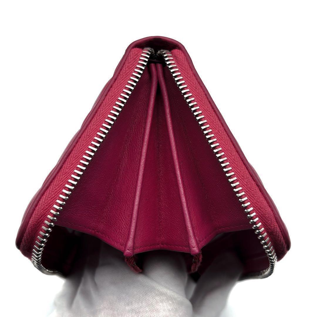 【美品✨】シャネル マトラッセ ダイヤモンドココ ラウンドジップ 長財布