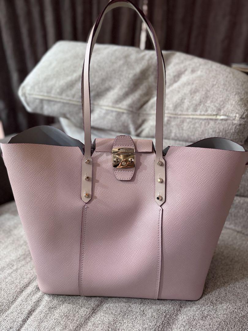 美品　FURLA フルラ ハンドバッグ レザー トートバッグ ピンク ほぼ未使用品】FURLA ピンク A4レザートートバッグ