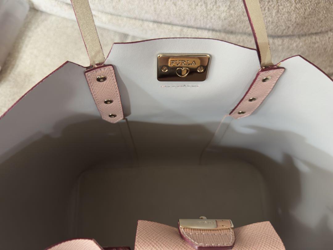 ほぼ未使用品】FURLA ピンク A4レザートートバッグ