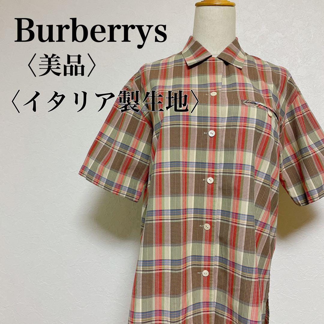 バーバリーズ 半袖シャツ イタリア製生地 チェック 9R マルチM BURBERRY