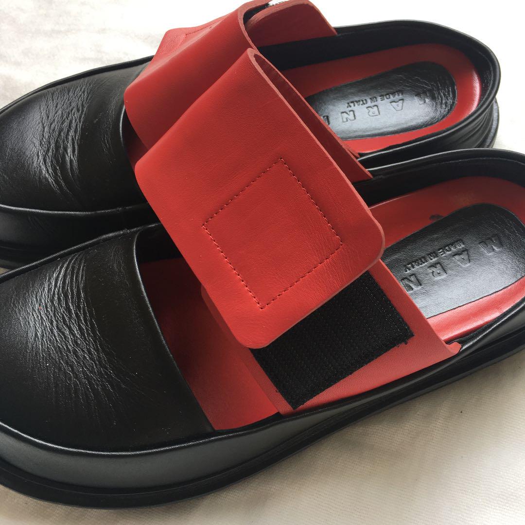 MARNI BAMR000100 ブラックレザー スリッポン 41 MARNI BAMR000100 ブラックレザー スリッポン 41