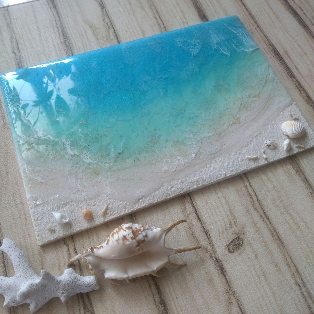 『沖縄の海を感じる』オーシャンレジンアート／海アート／テクスチャーアート