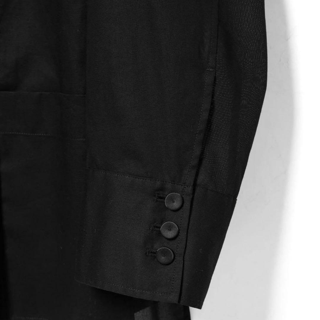 アダムエロペ シアーコットンシャツジャケット 美品 ブラック