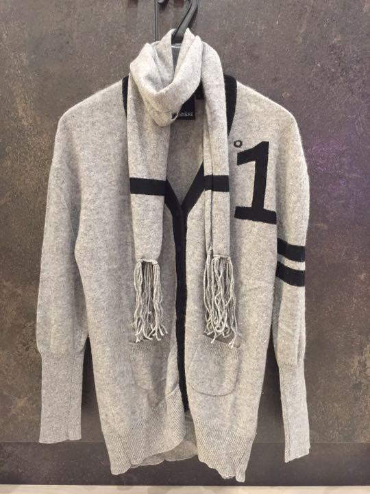 Deuxieme Classe カシミヤカーディガン マフラー付き