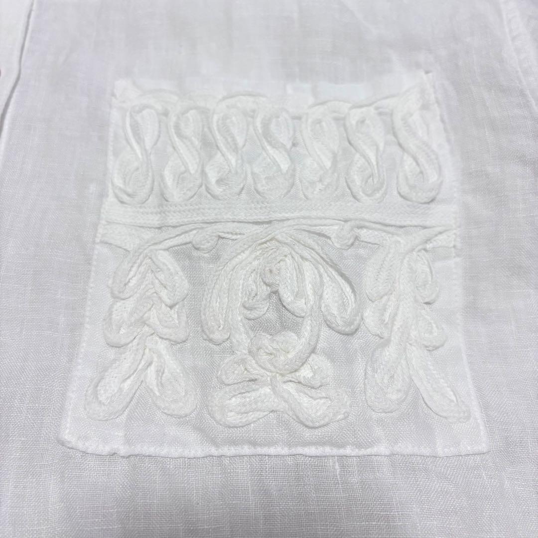 25ss 美品■23区■洗える LIBECO 麻 リネン クロップド シャツ M
