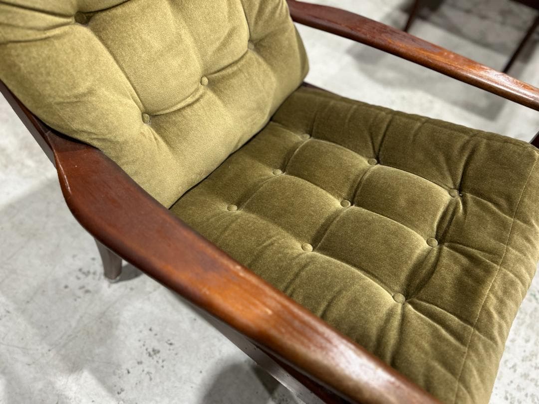 1Pソファ｜オリーブやや傷や汚れあり