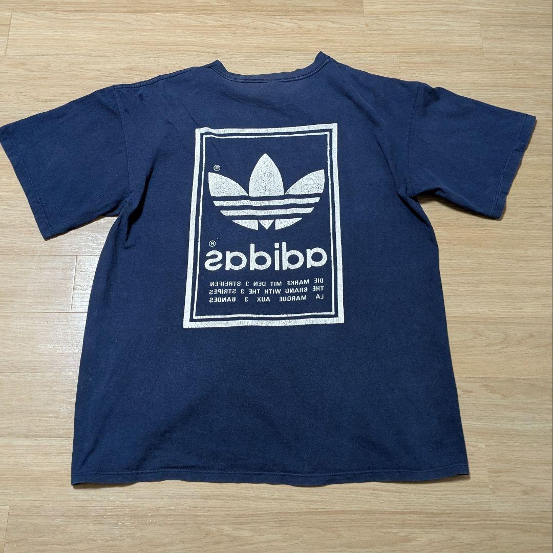 ボロ古着tシャツ90s USA製 アディダスadidas万国旗タグ 両面