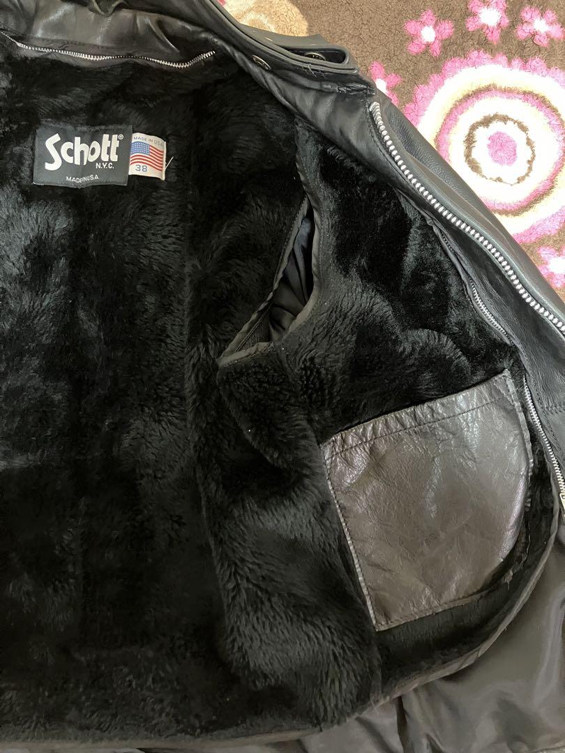 Schott シングルライダース　641 サイズ38 黒　ライナー付