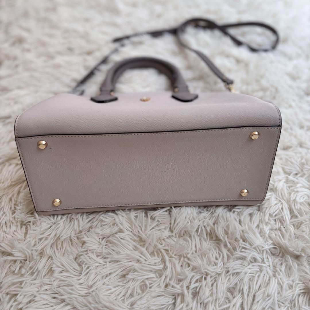 上品 ルリア4℃ 2wayハンドバッグ グレーxホワイト ショルダー