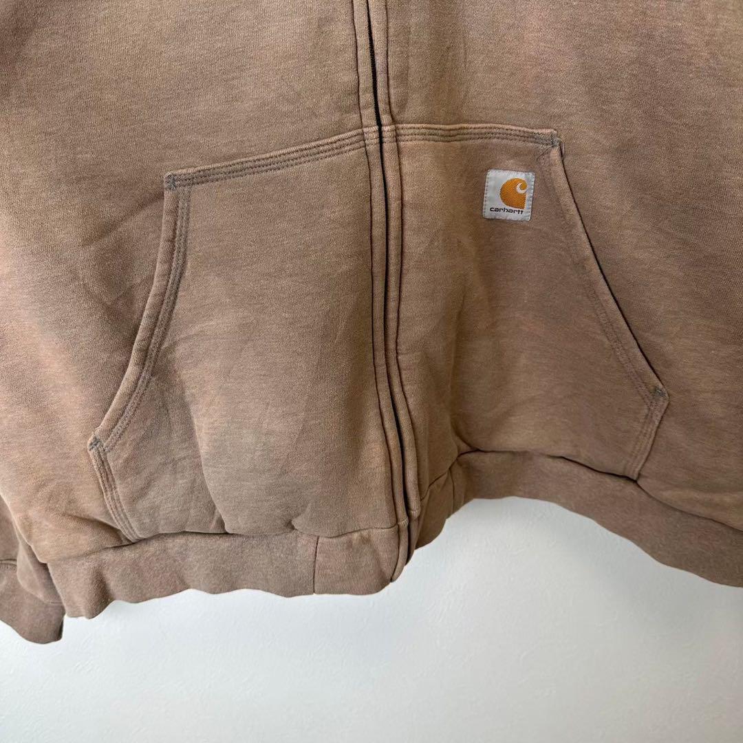 ビンテージ　古着　carhartt カーハート　ワンポイントロゴ　ジップパーカー