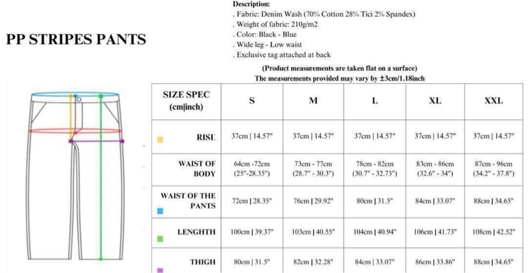 Mサイズ PUSH PUSH ワイドパンツ ブラック ストライプ デニム