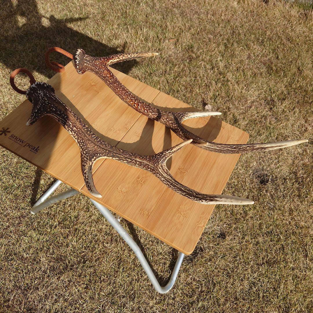 ２本セット ミドルサイズ 鹿の角ランタンハンガー　（スウェード加工）