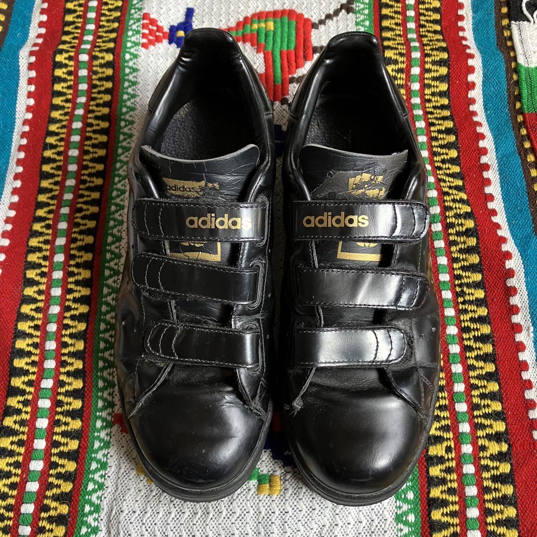 00s adidas master ガラスレザー ブラック ゴールド ベルクロ