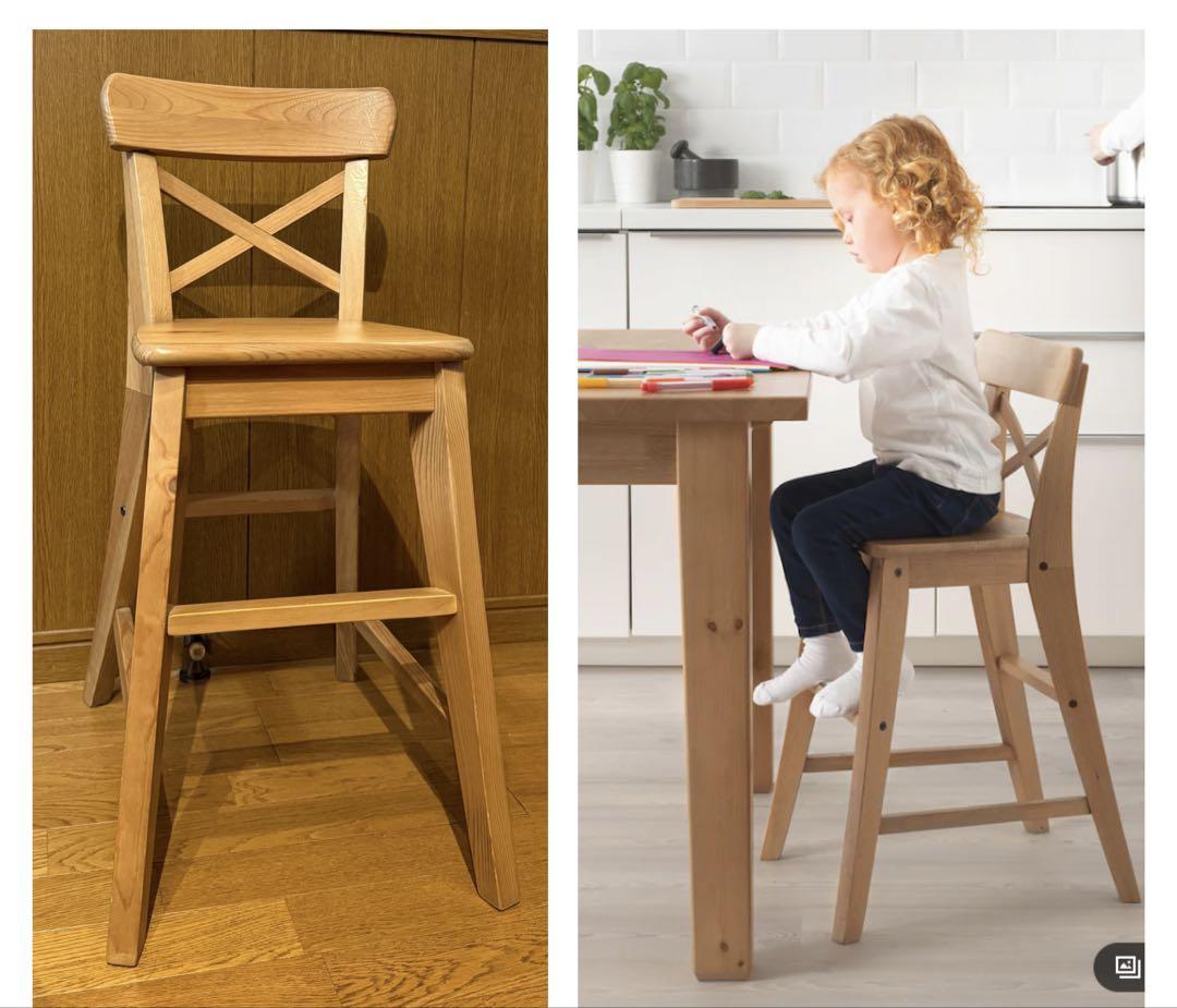 IKEA キッズチェア INGOLF 無垢材 送料込み 家具