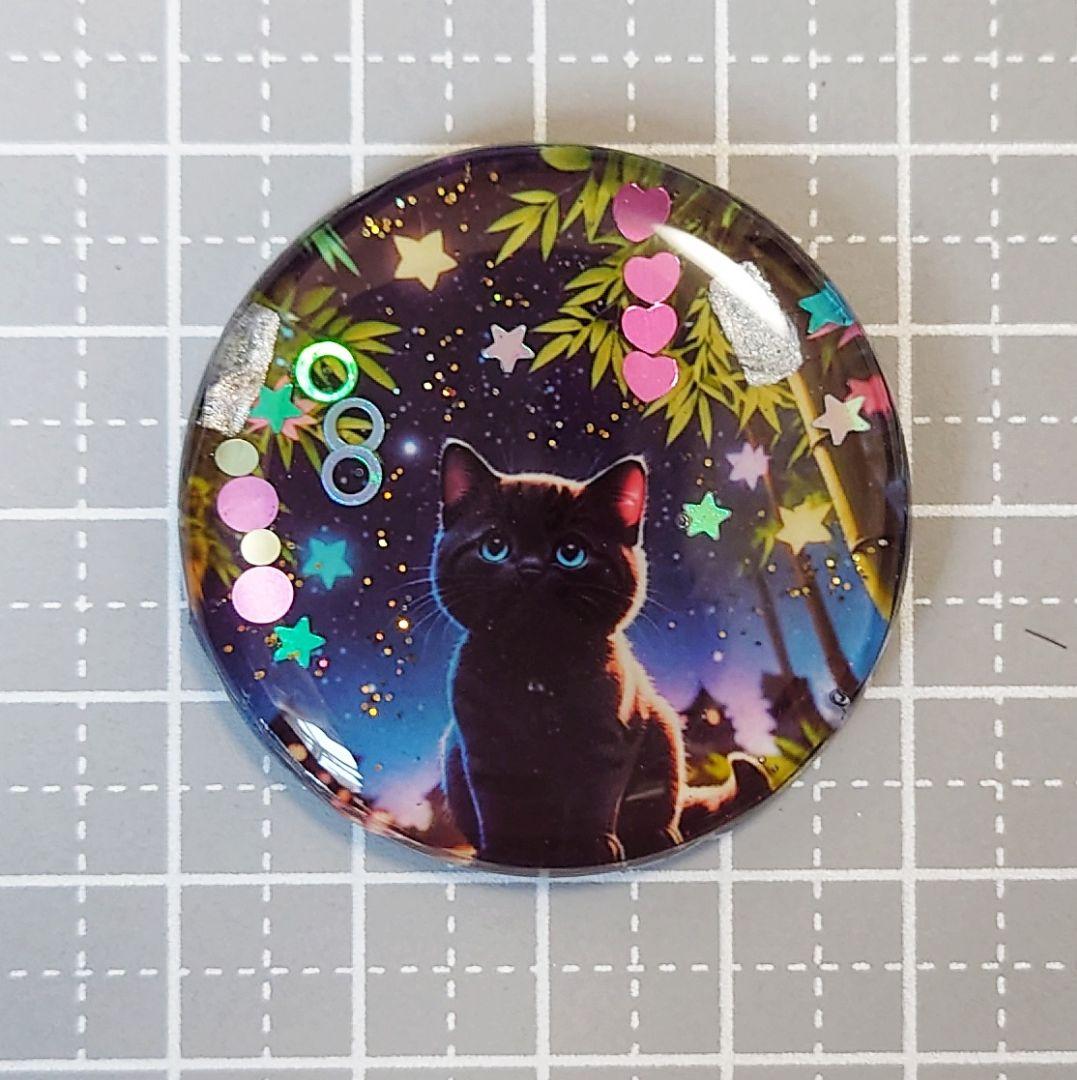 レジン　猫　ヘアゴム　ブローチ　ポニーフック　No.106